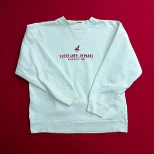 Vintage Cleveland Indians Baseball Crable Sportswear 2001 Sweatshirt Men L White